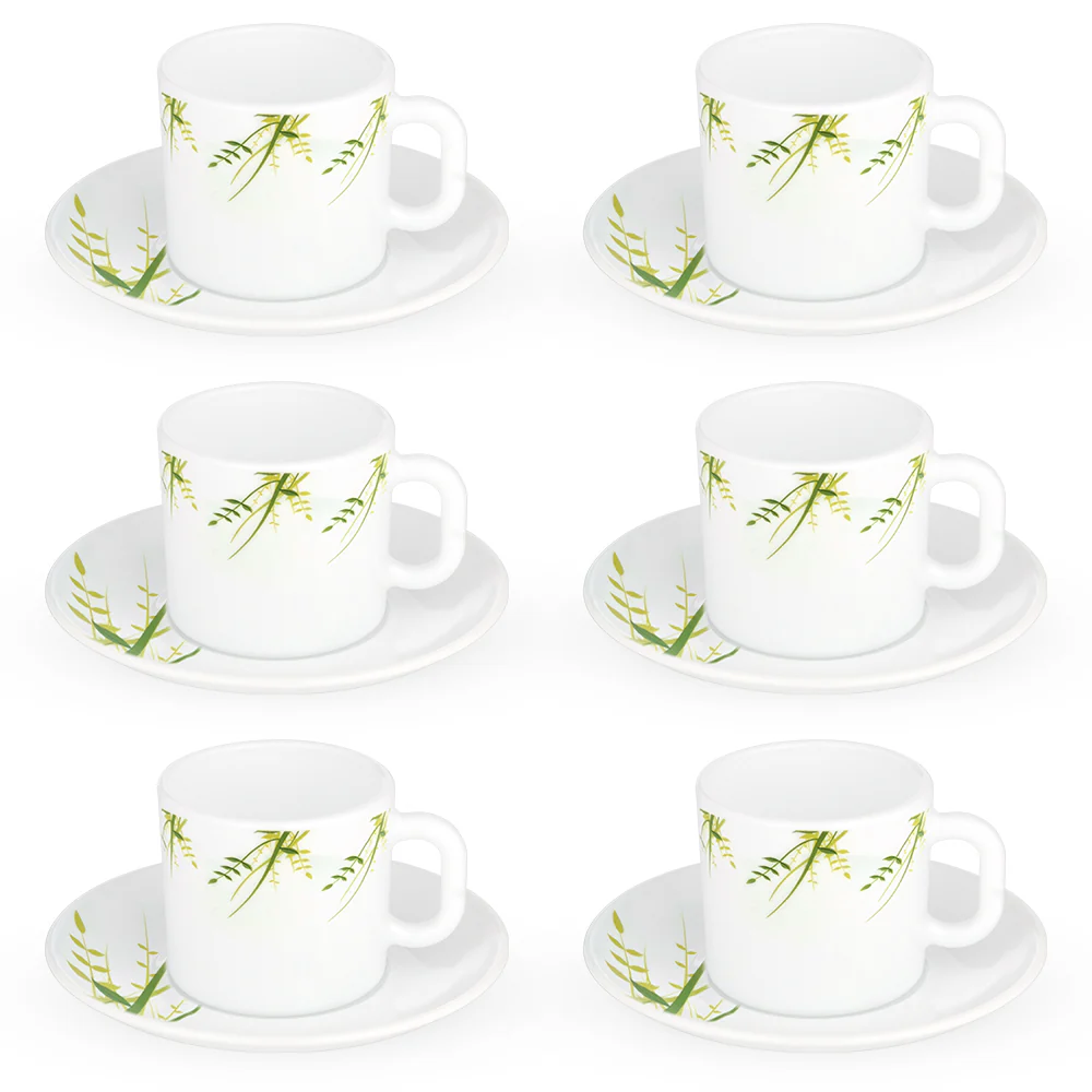 Larah Green Herbs Mug n Saucer Set - Image 2