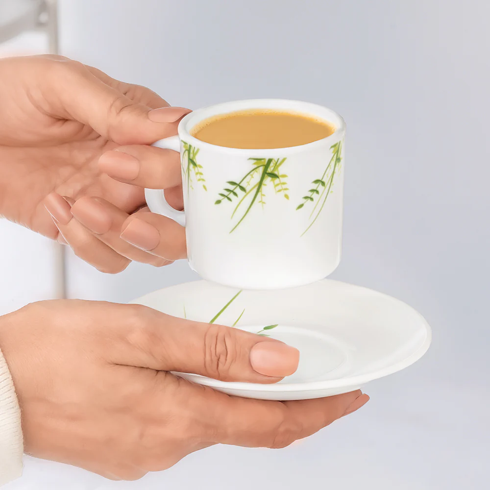 Larah Green Herbs Mug n Saucer Set - Image 3