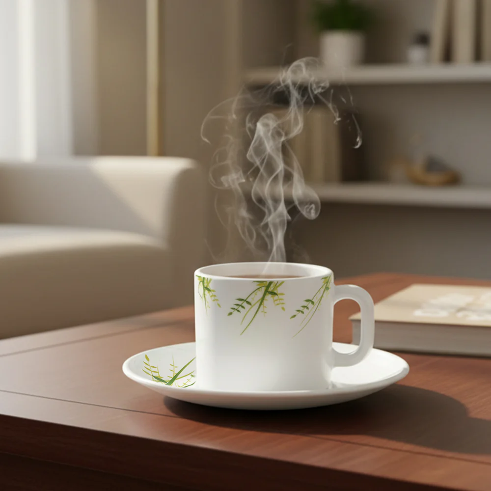 Larah Green Herbs Mug n Saucer Set - Image 5