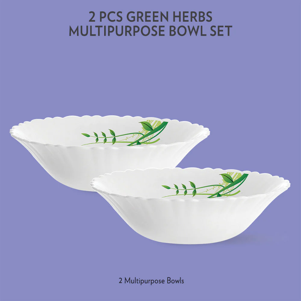 Green Herbs Multipurpose Bowl, 2 pc Set - Image 2