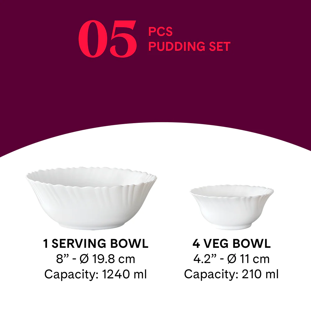 Larah Green Herbs Pudding Set, 5 pc - Image 3