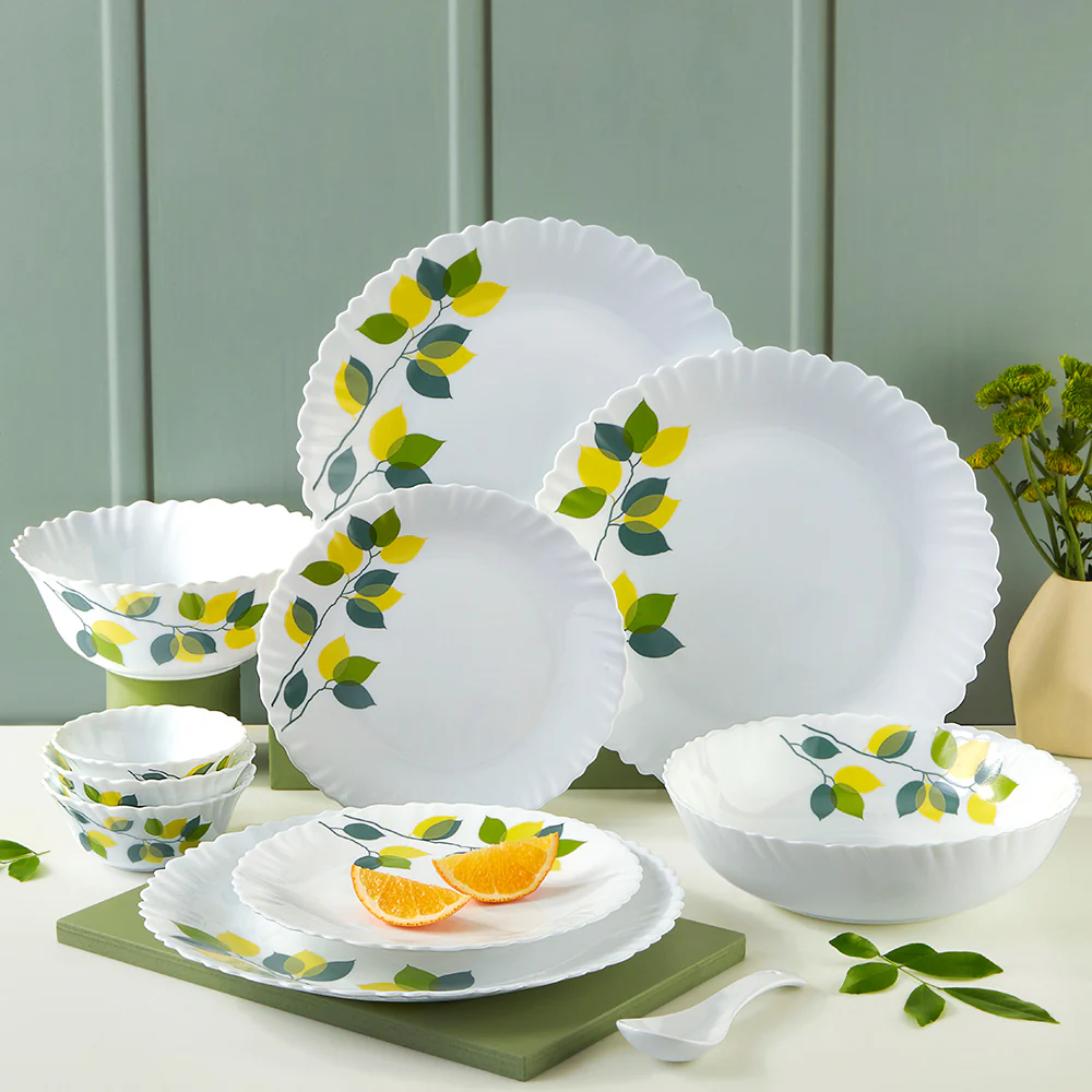 Larah Green Leaves 35 pc Dinner Set - Image 2