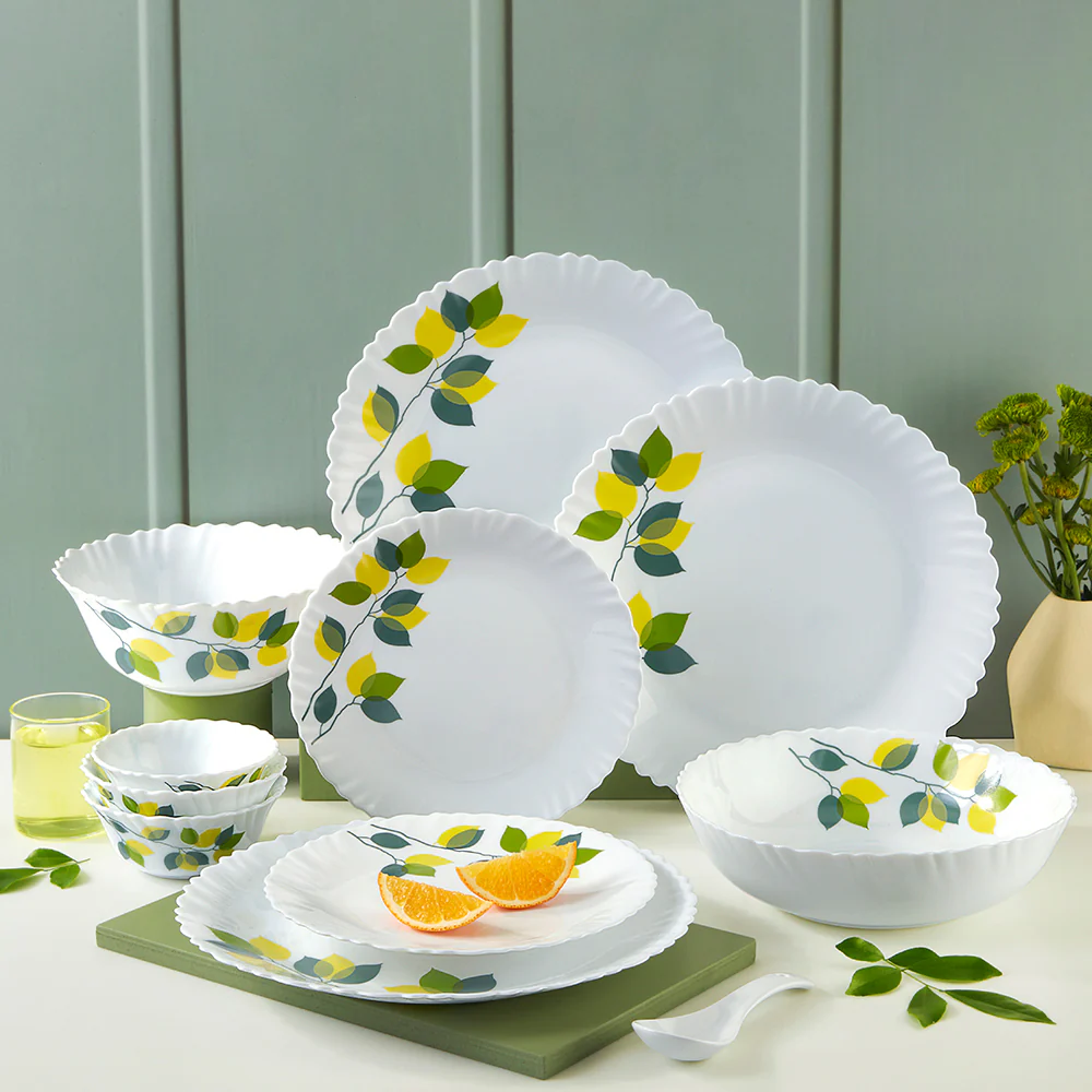 Larah Green Leaves 35 pc Dinner Set - Image 3