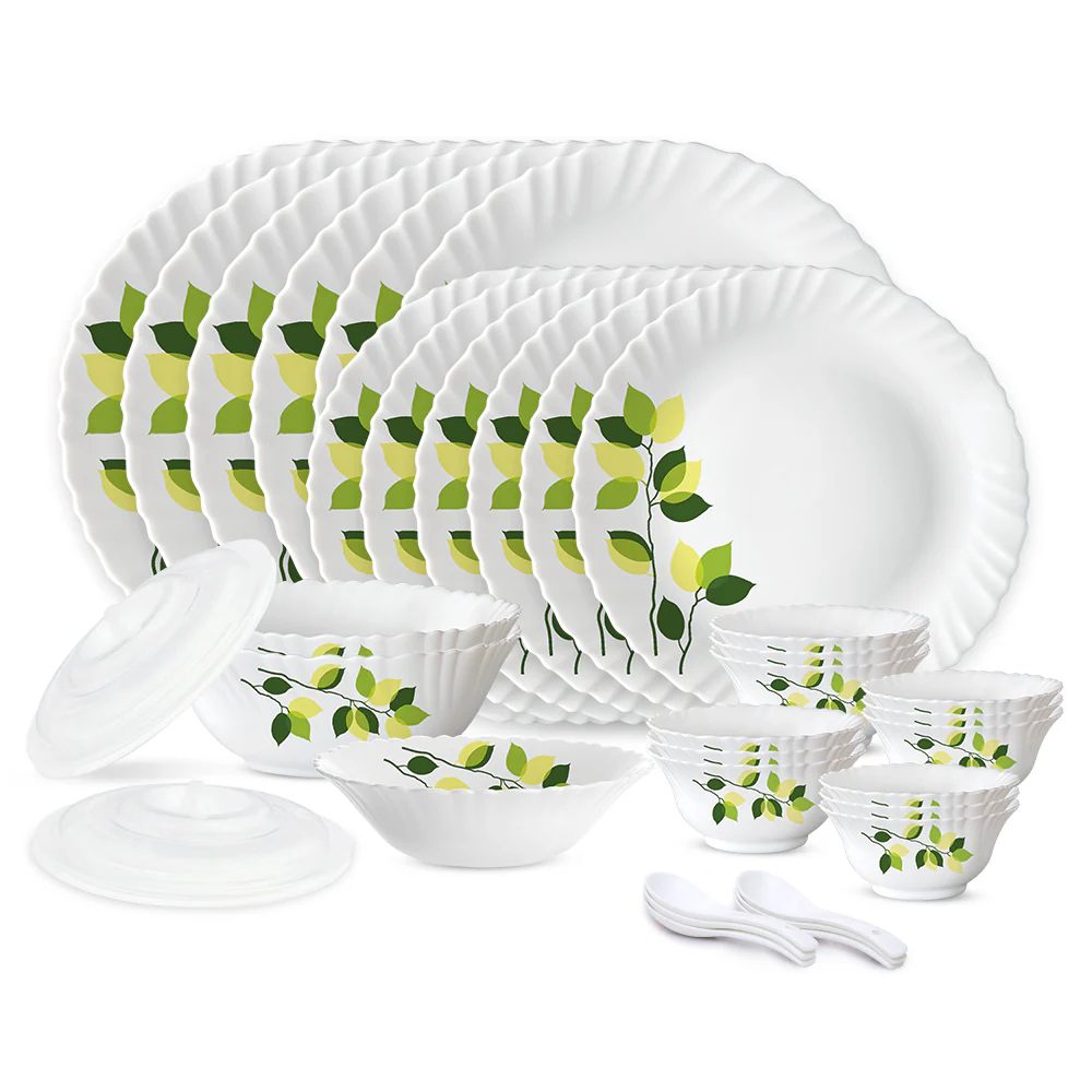 Larah Green Leaves 35 pc Dinner Set - Image 4