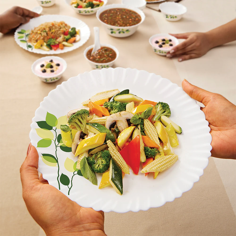 Larah Green Leaves 35 pc Dinner Set - Image 6