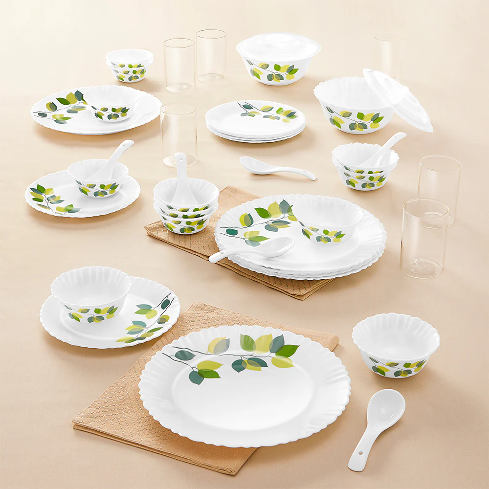 Larah Green Leaves 40 pc Dinner Set - Image 2