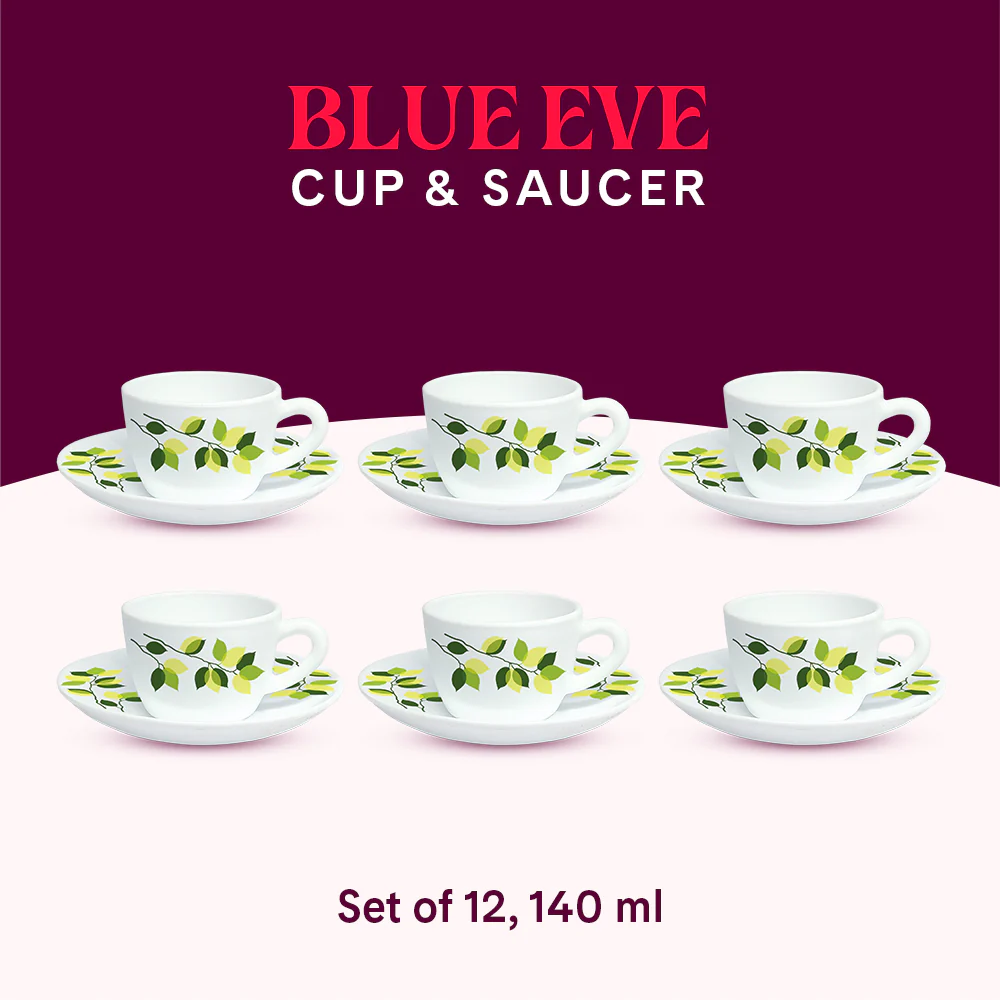 Larah Green Leaves Cup n Saucer Set - Image 9
