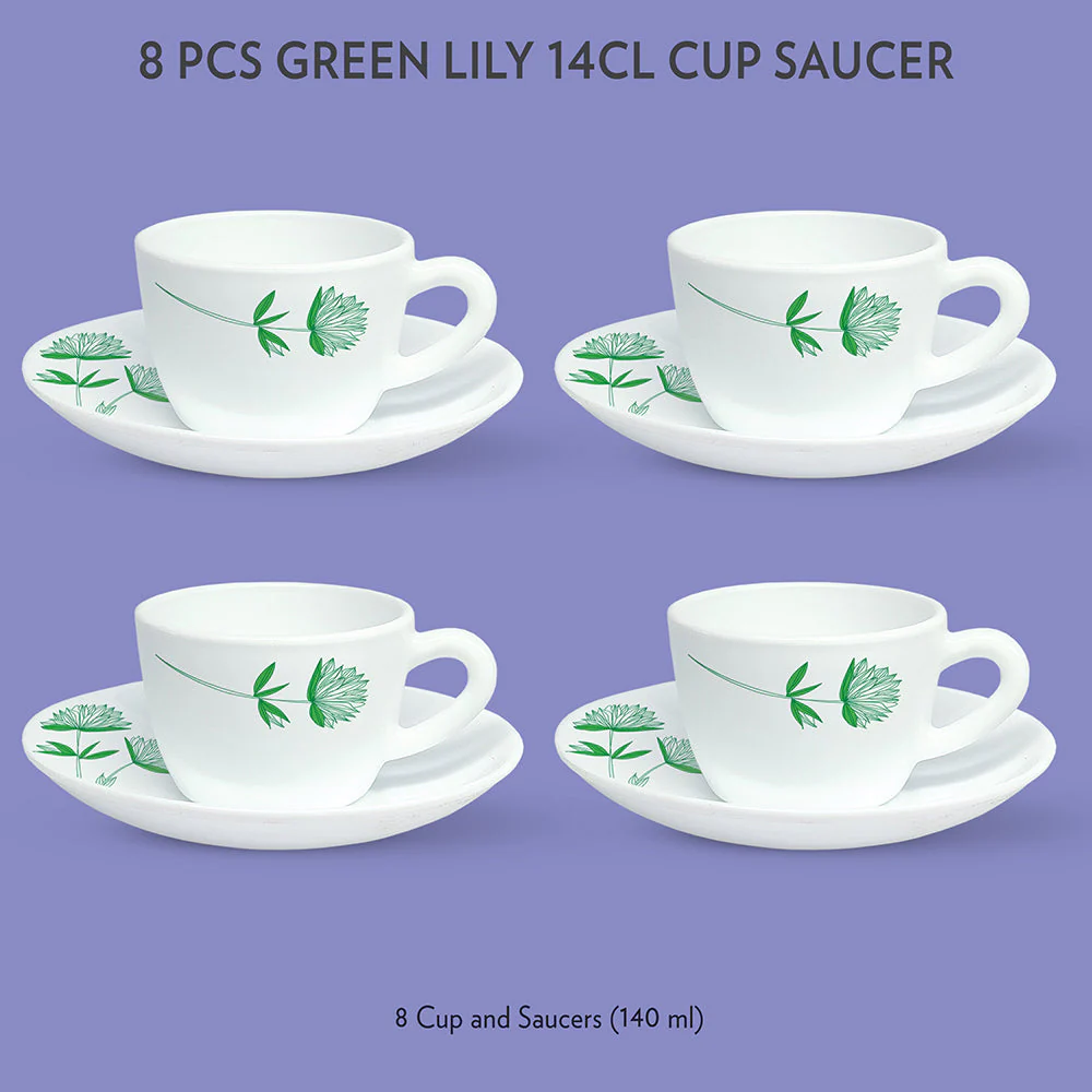 Larah Green Lily Cup n Saucer Set - Image 3