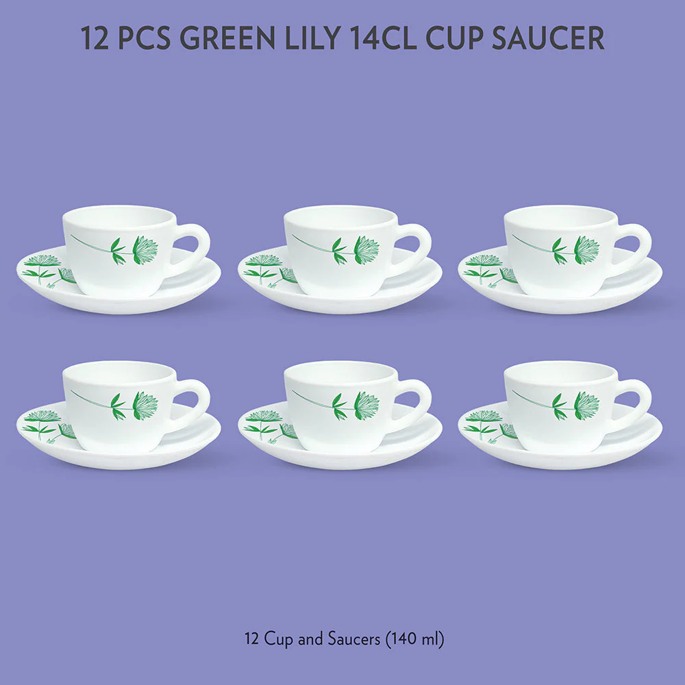 Larah Green Lily Cup n Saucer Set - Image 5