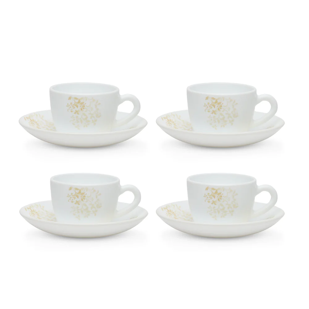 Larah Ingot Cup n Saucer Set, 140ml x 8 - Image 3