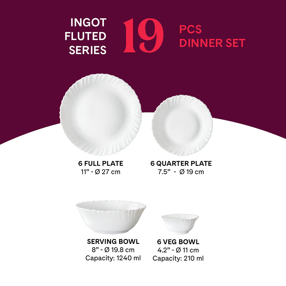 Larah Ingot Dinner Set, 19 pc - Image 2