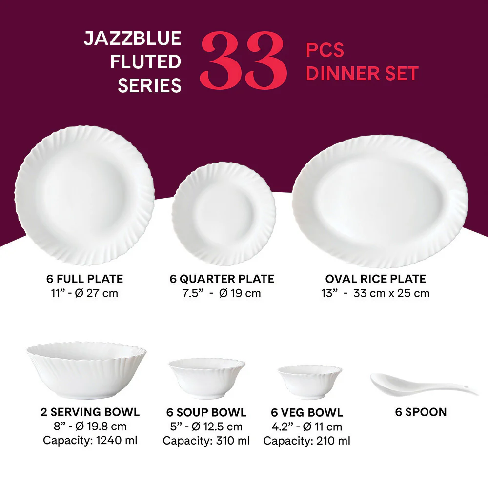 Larah Jazzblue Dinner Set, 33 pc - Image 2
