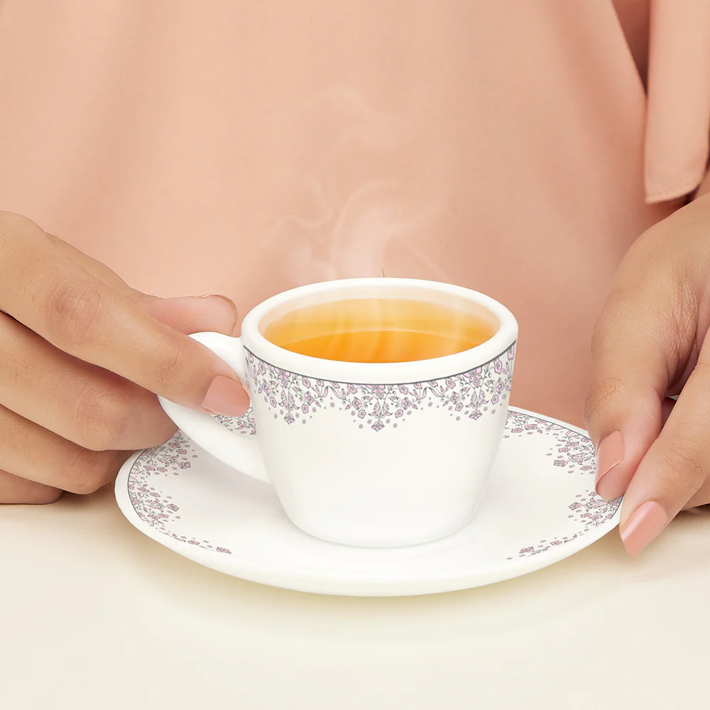 Larah Lark Cup n Saucers Set, 90ml x 12 - Image 2