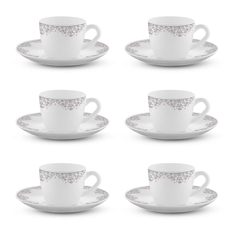 Larah Lark Cup n Saucers Set, 90ml x 12 - Image 3
