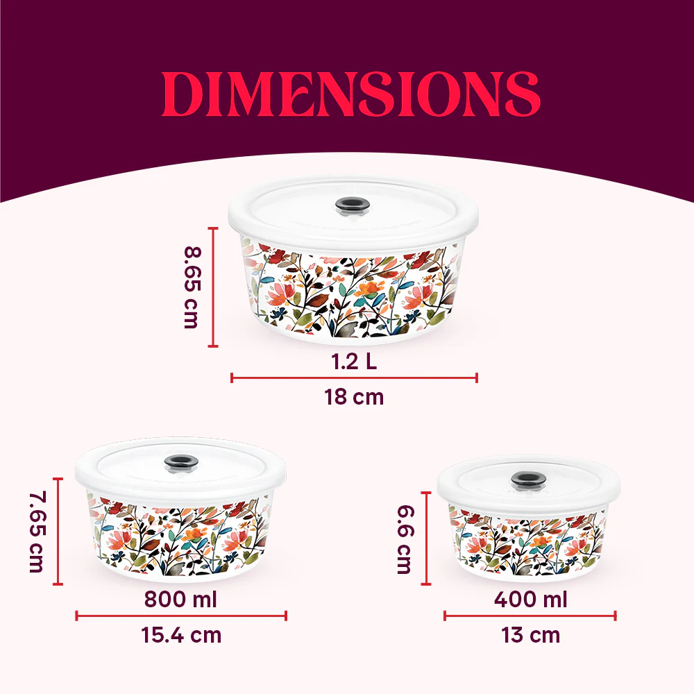 Larah Lupin Storage Bowl Set, 1.2L + 800ml + 400ml - Image 3