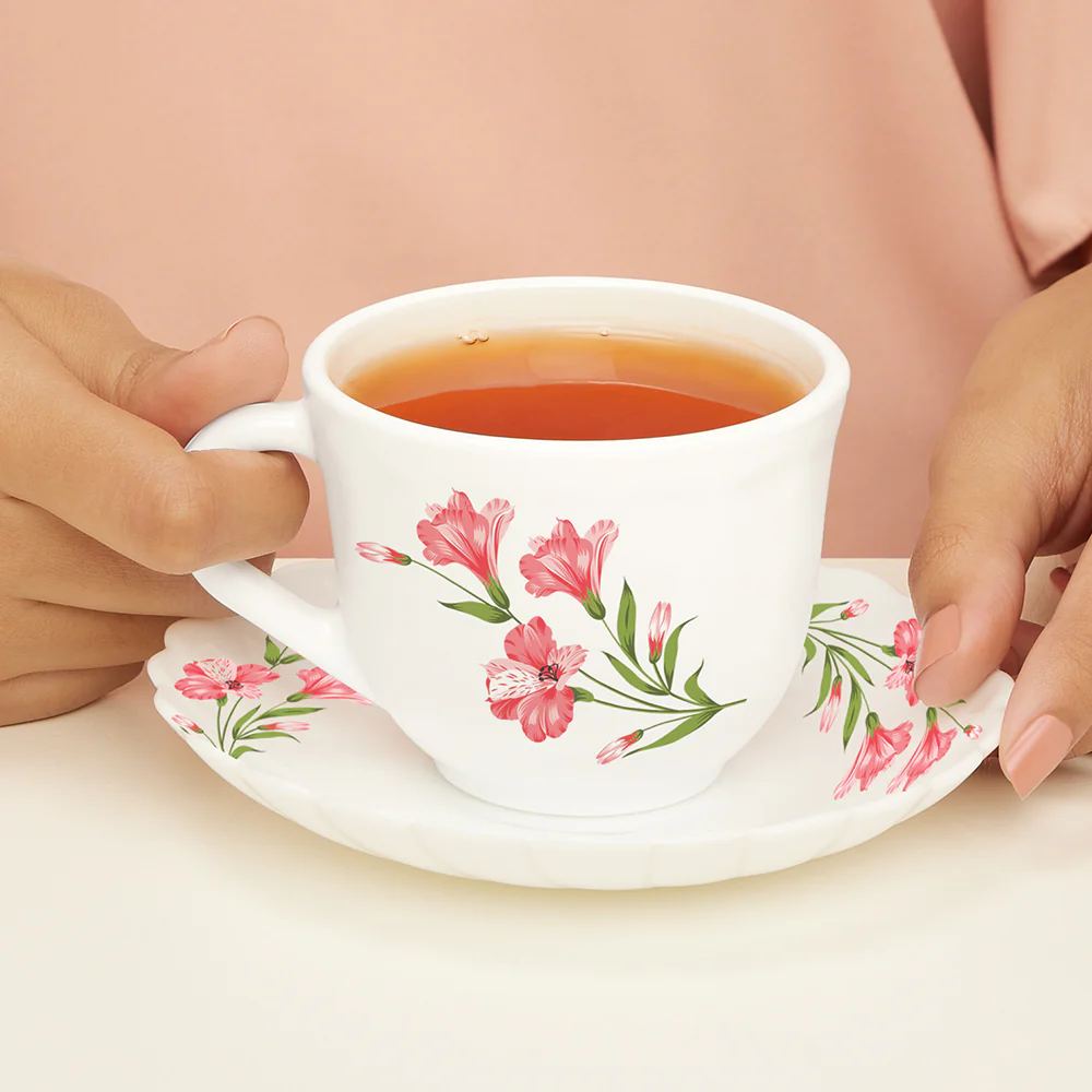 Larah Marina Peach Cup n Saucer Set - Image 2