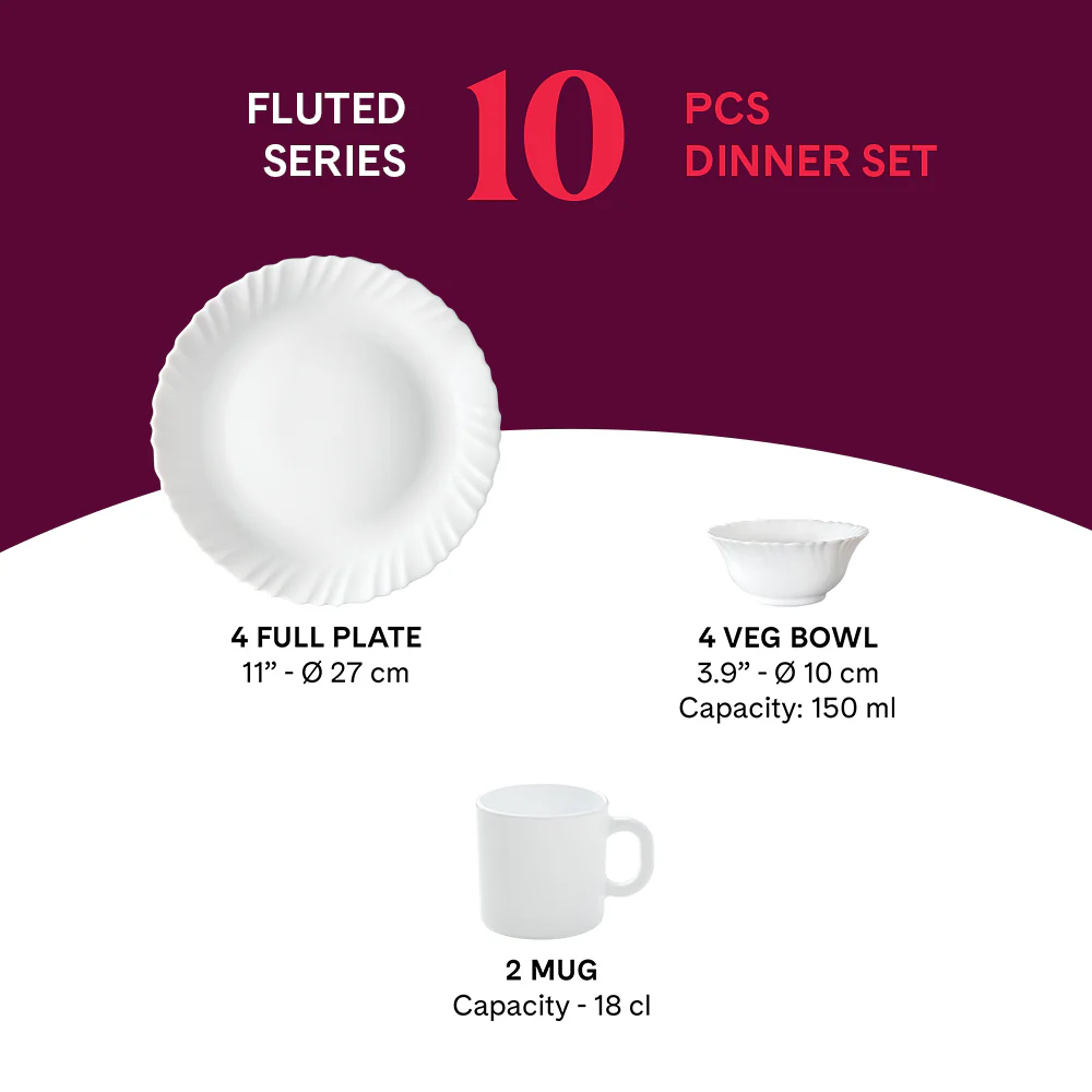 Larah Marina Peach Dinner Set 10 pc - Image 2