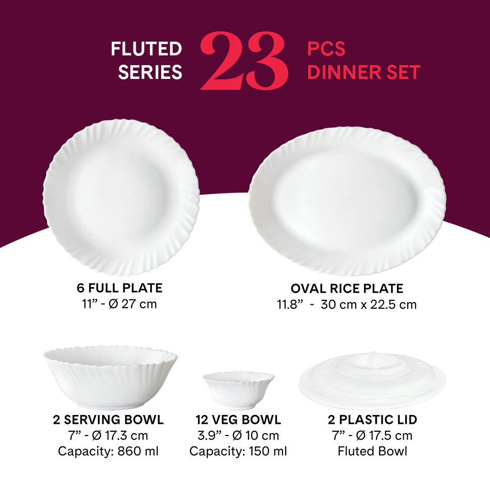 Larah Marina Peach Dinner Set 23 pc - Image 2