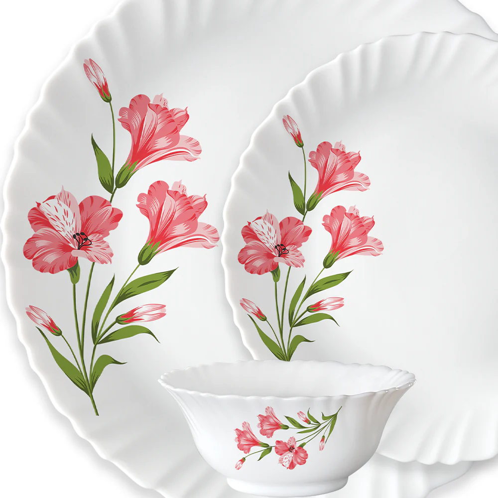 Larah Marina Peach Dinner Set 45 pc - Image 3