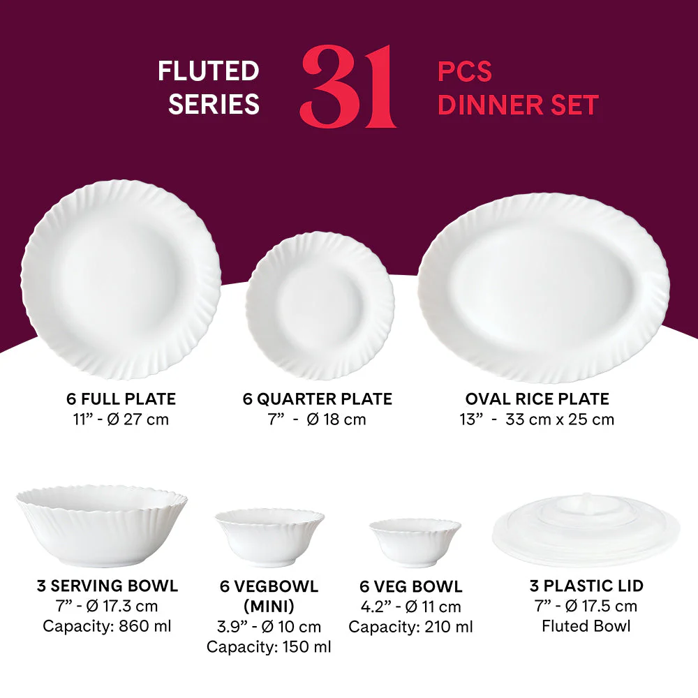 Larah Marina Peach Dinner Set 66 pc - Image 23