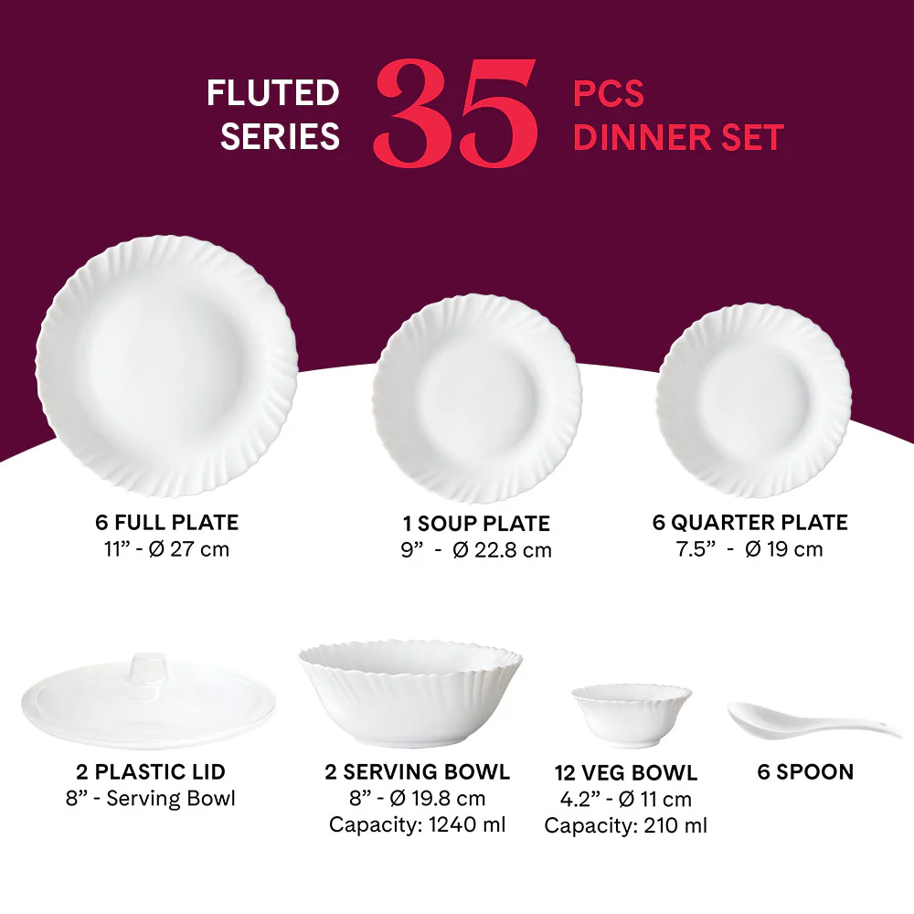 Larah Marina Peach Dinner Set 66 pc - Image 29