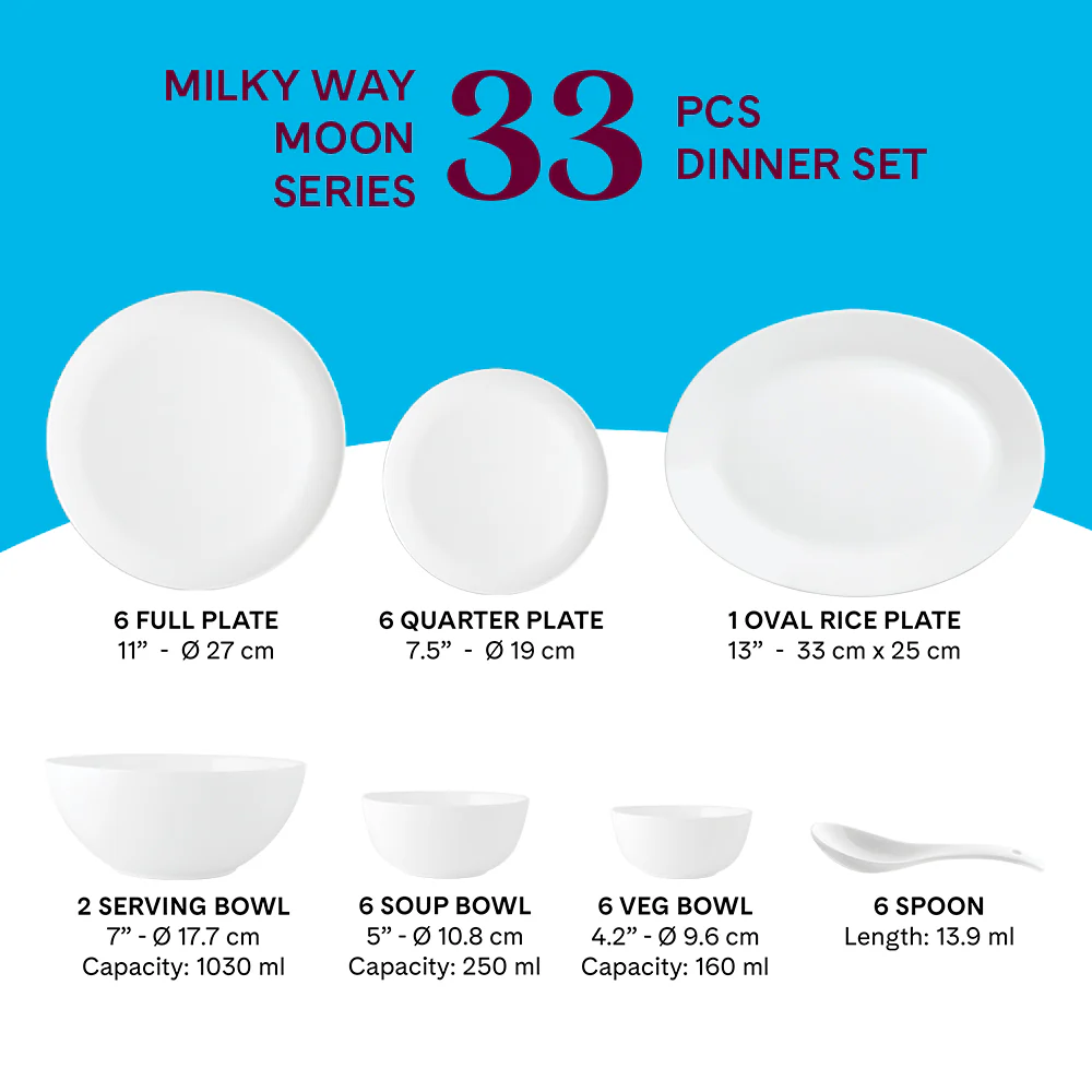 Larah Milky Way Dinner Set, 33 pc - Image 5