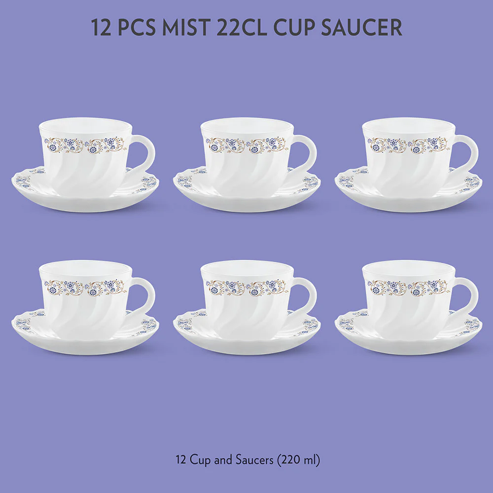 Larah Mist Cup n Saucer Set, 220ml x 12 - Image 2