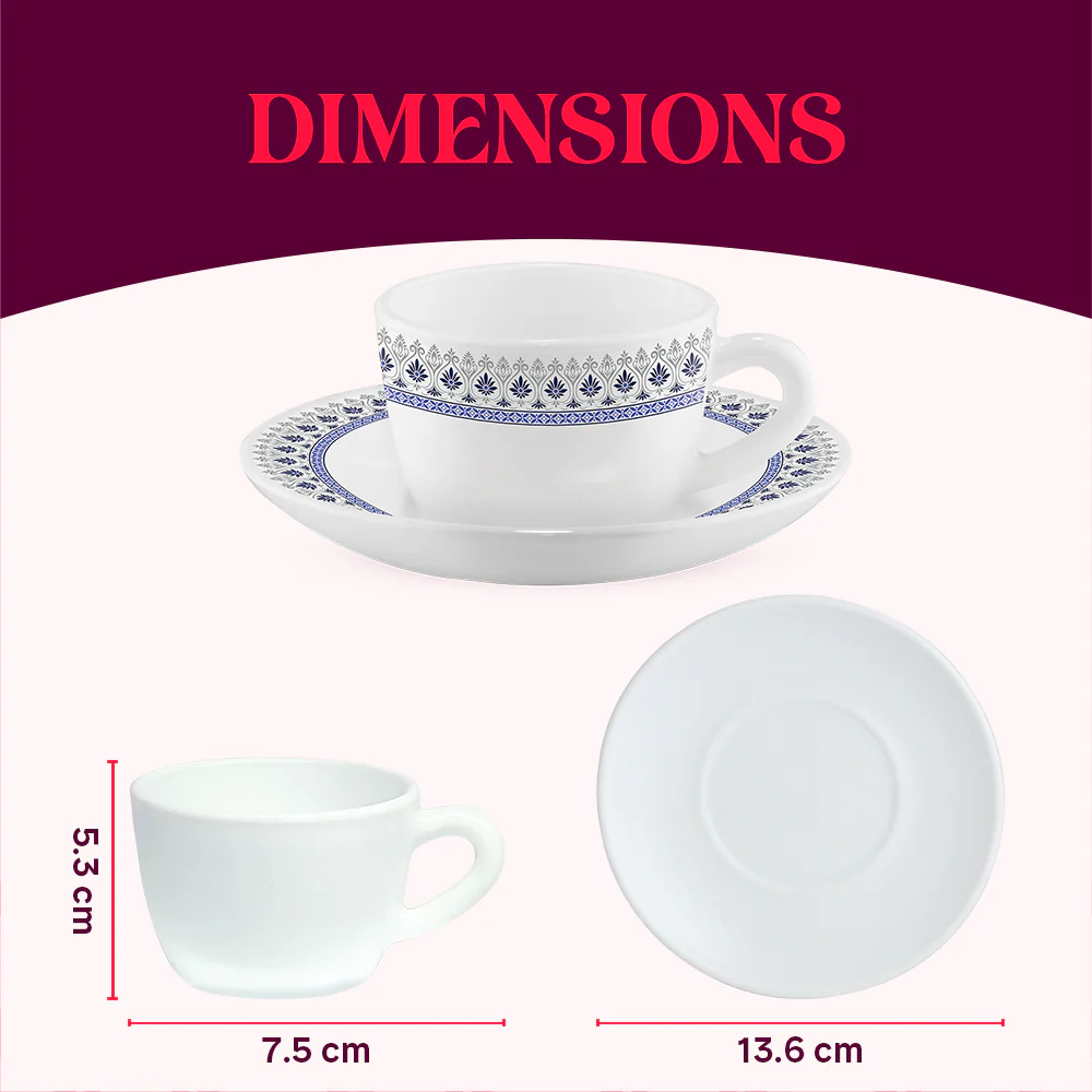 Larah Ocean Cup n Saucers Set - Image 4