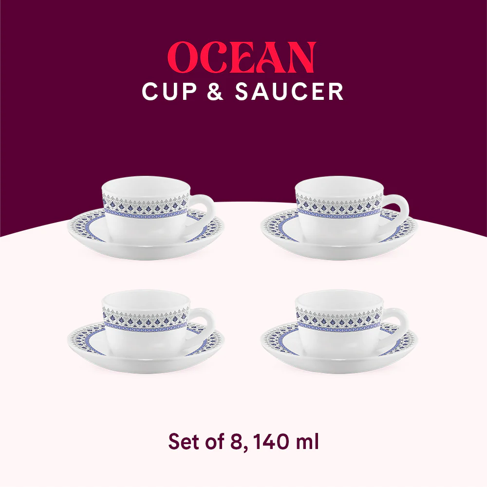 Larah Ocean Cup n Saucers Set - Image 9