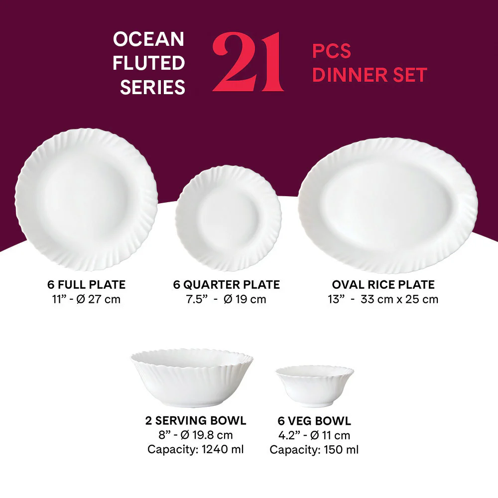 Larah Ocean Dinner Set, 21 pc - Image 2