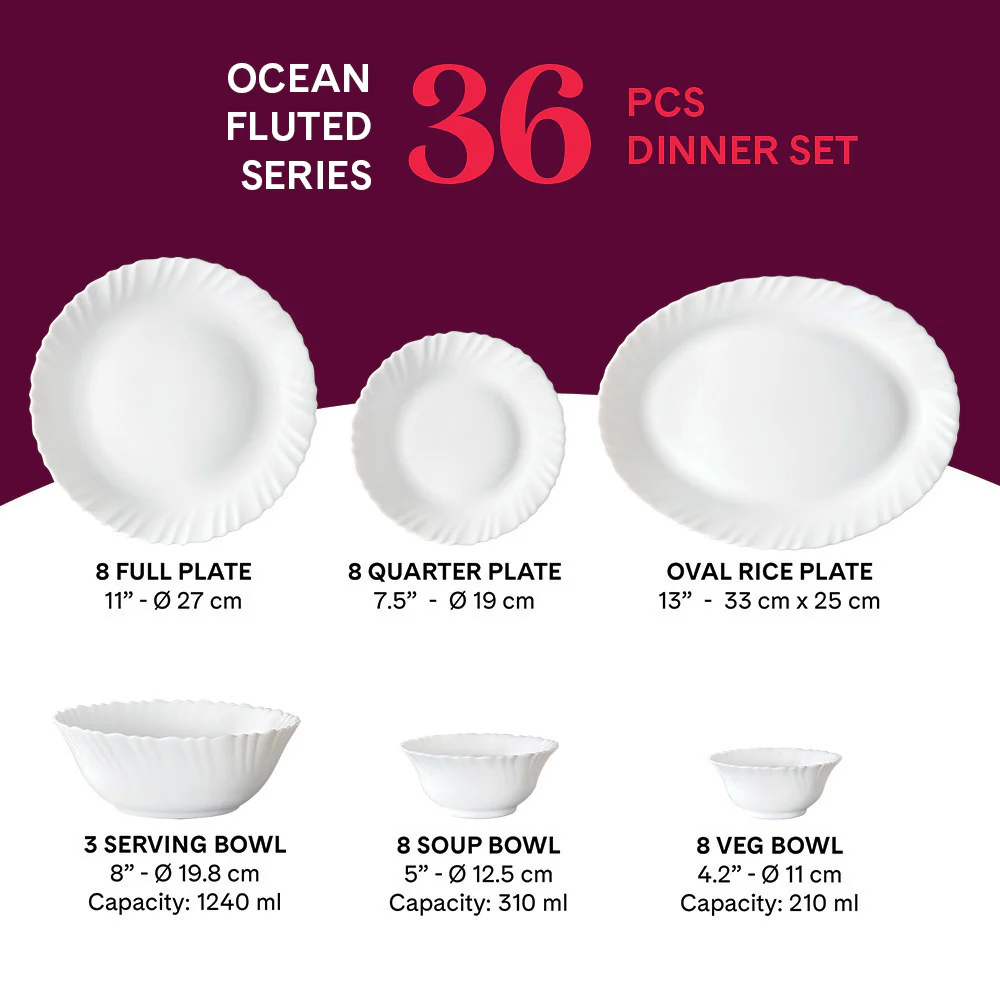 Larah Ocean Dinner Set, 36 pc - Image 2