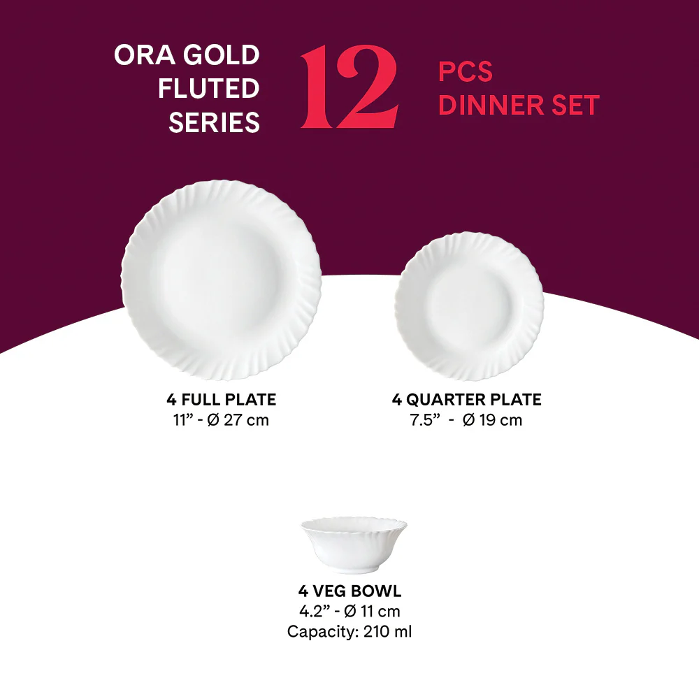 Larah Ora Gold Dinner Set, 12 pc - Image 2