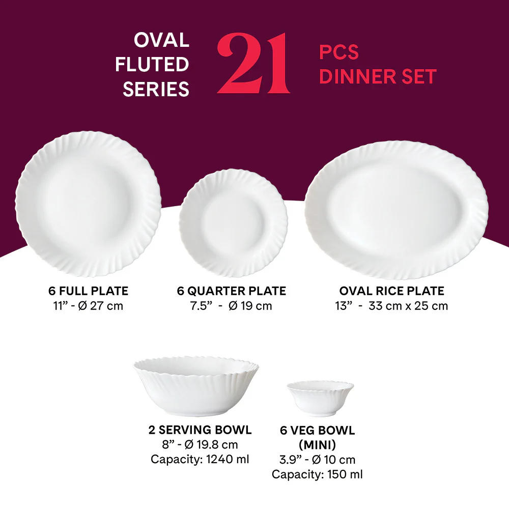 Larah Oval Dinner Set, 21 pc - Image 2