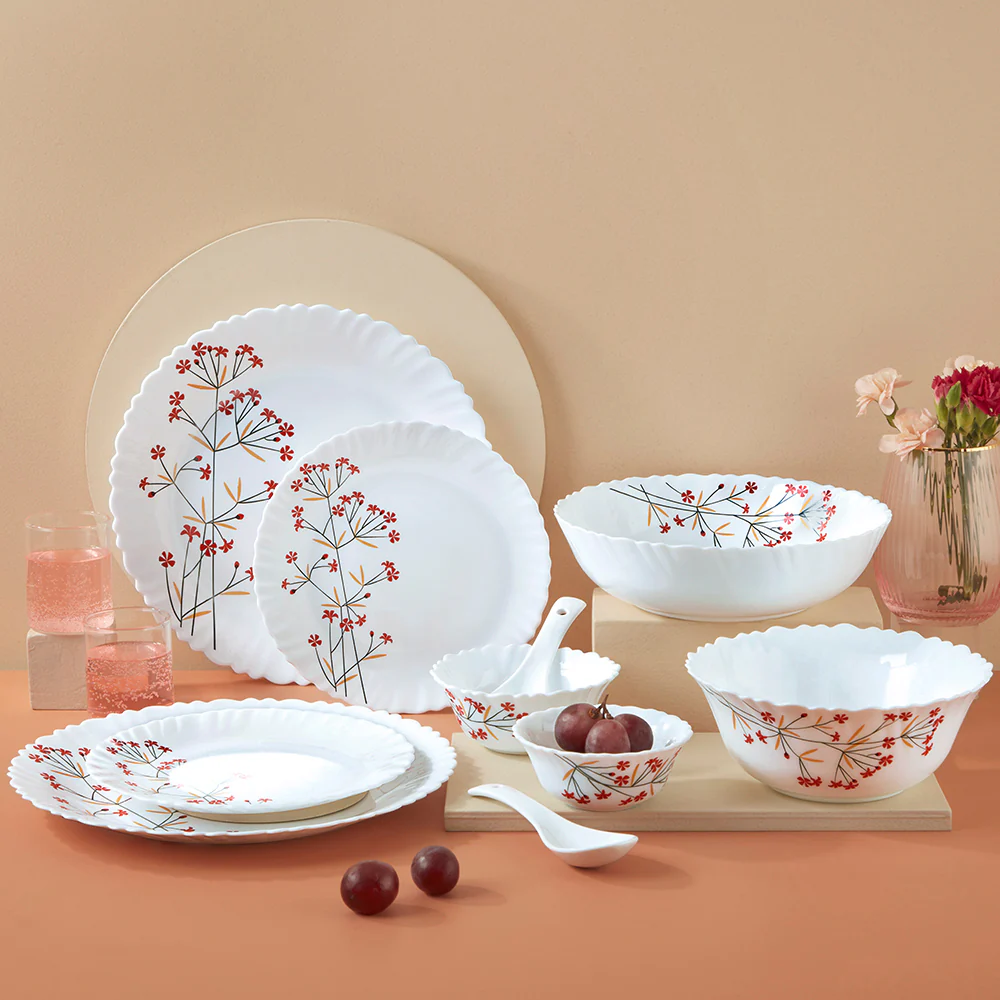 Larah Red Bud 35 pc Dinner Set - Image 3