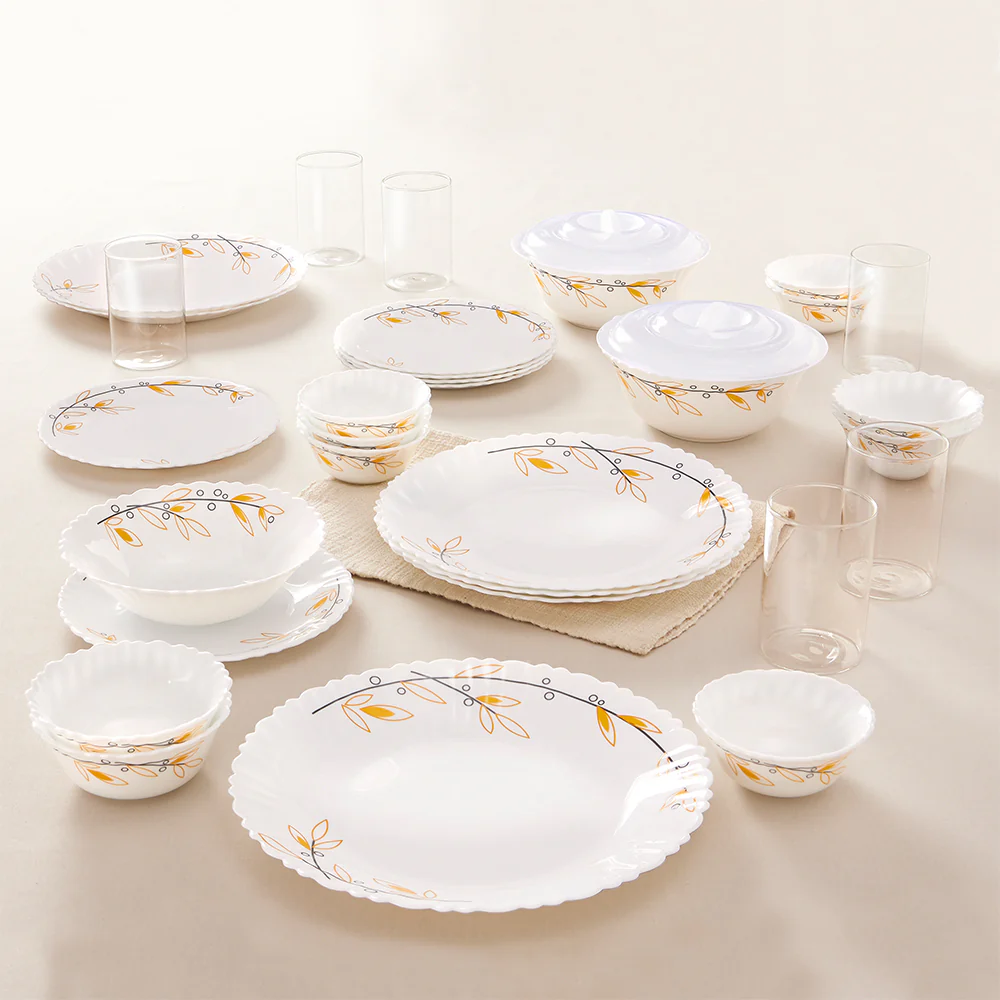 Larah Red Bud 35 pc Dinner Set w Vision Glass - Image 2