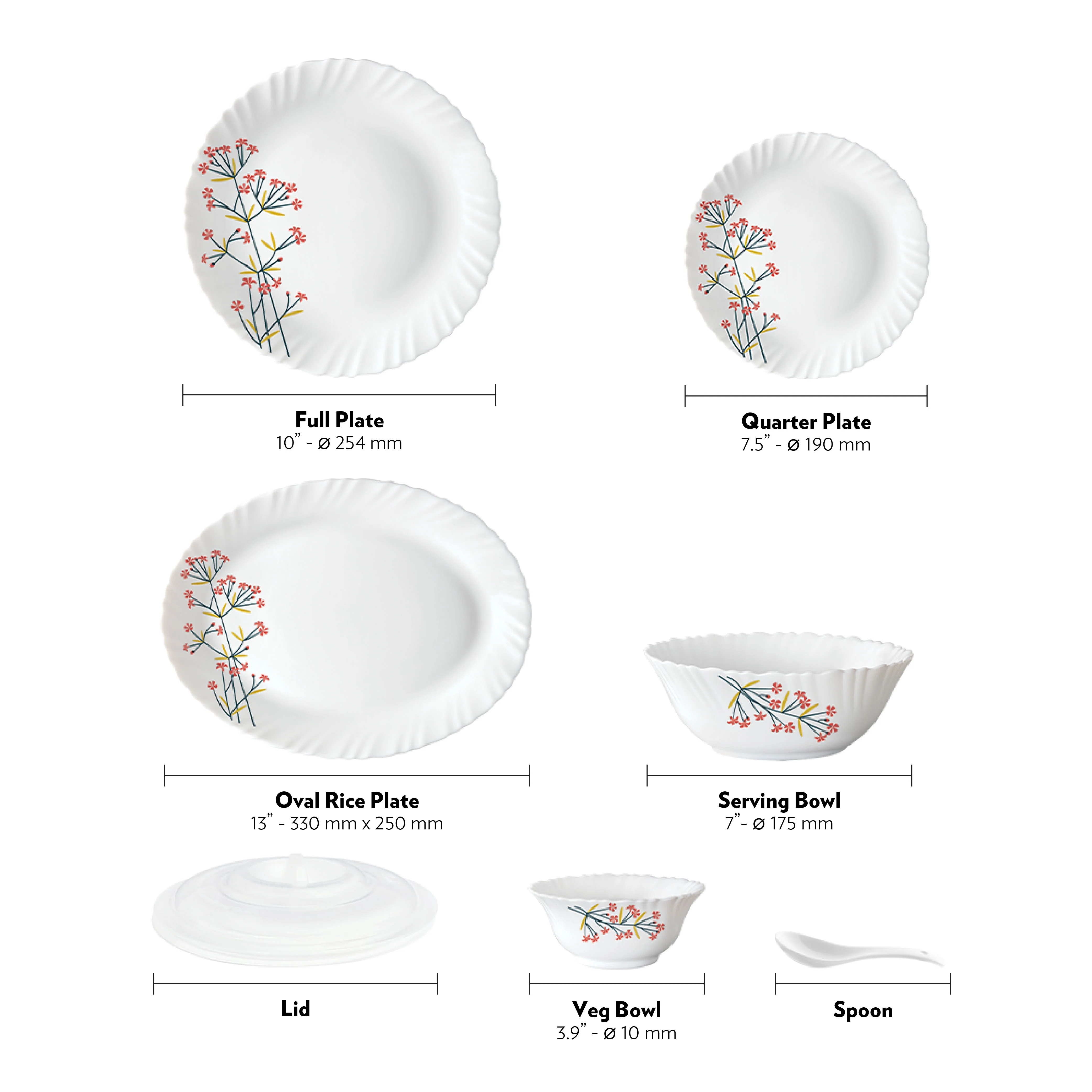 Larah Red Bud 47 pc Dinner Set - Image 5