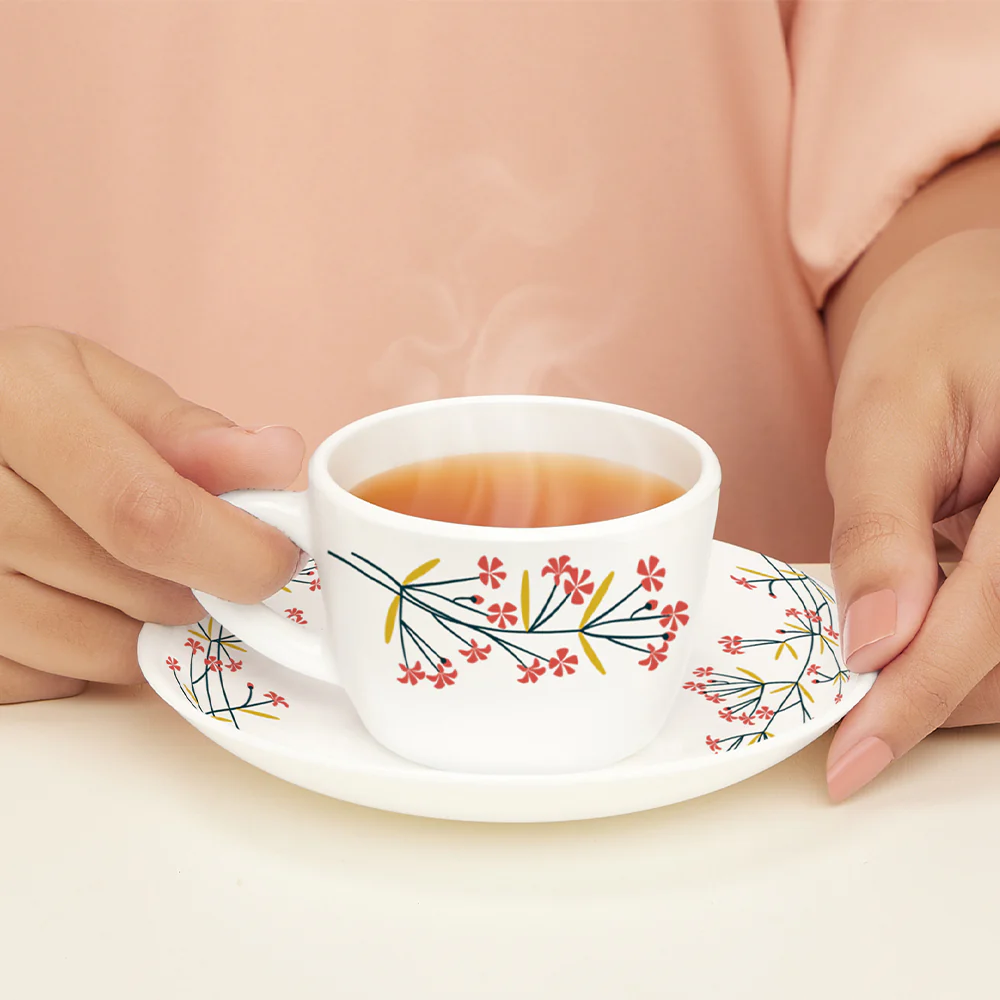Larah Red Bud Cup n Saucer Set - Image 2