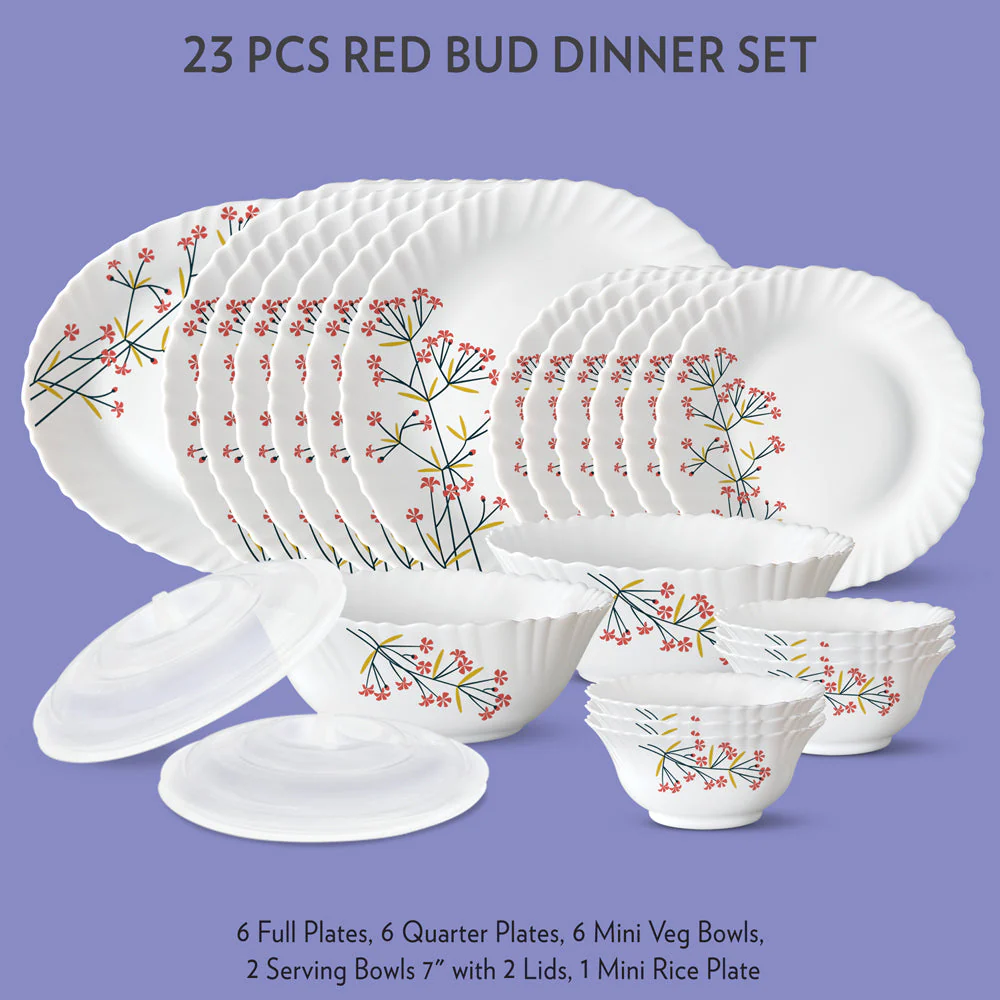 Larah Red Bud Dinner Set, 23 pc - Image 3