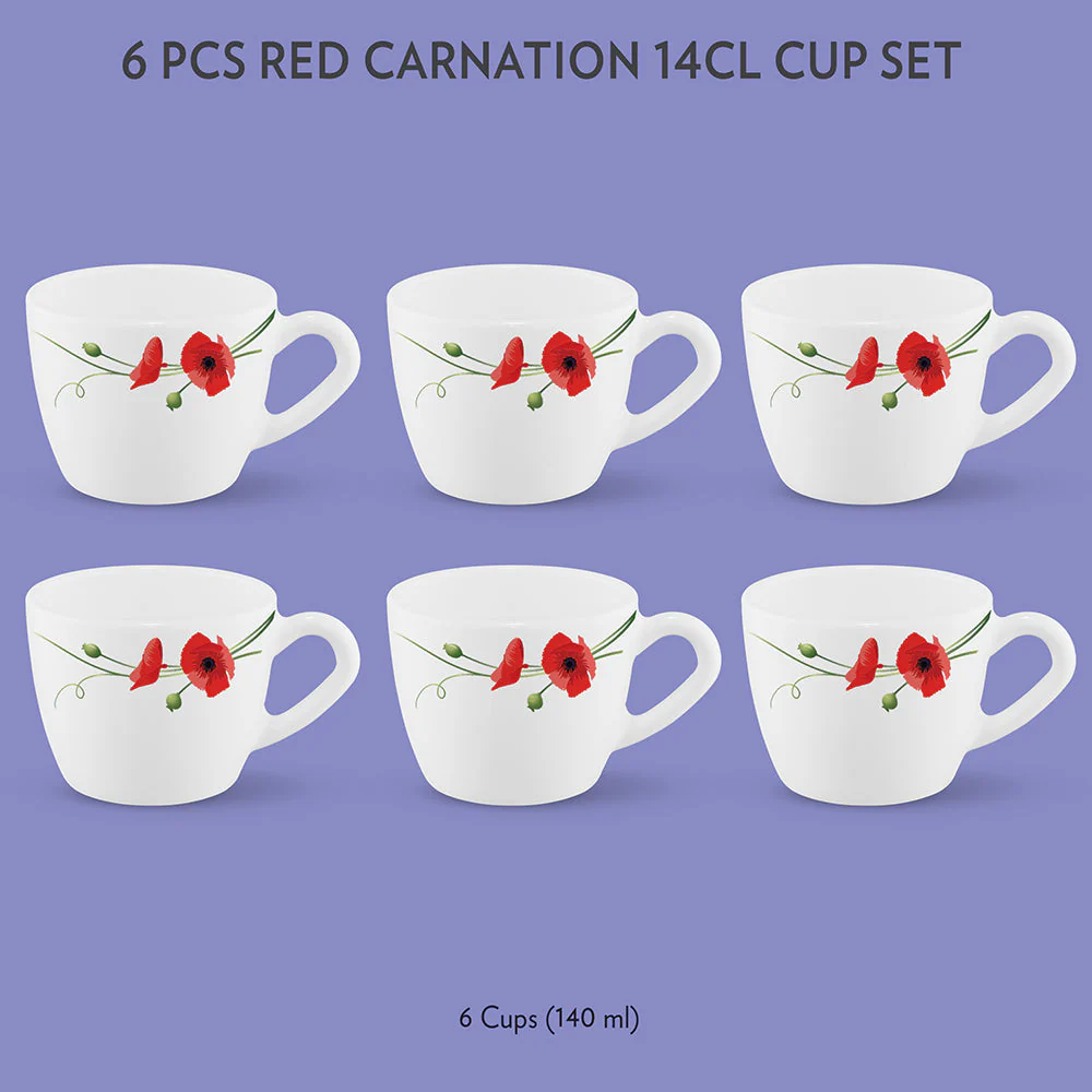 Larah Red Carnation Cup Set - Image 3