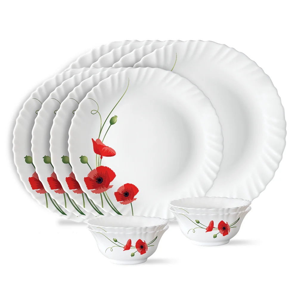 Larah Red Carnation Dinner Set, 12 pc - Image 2