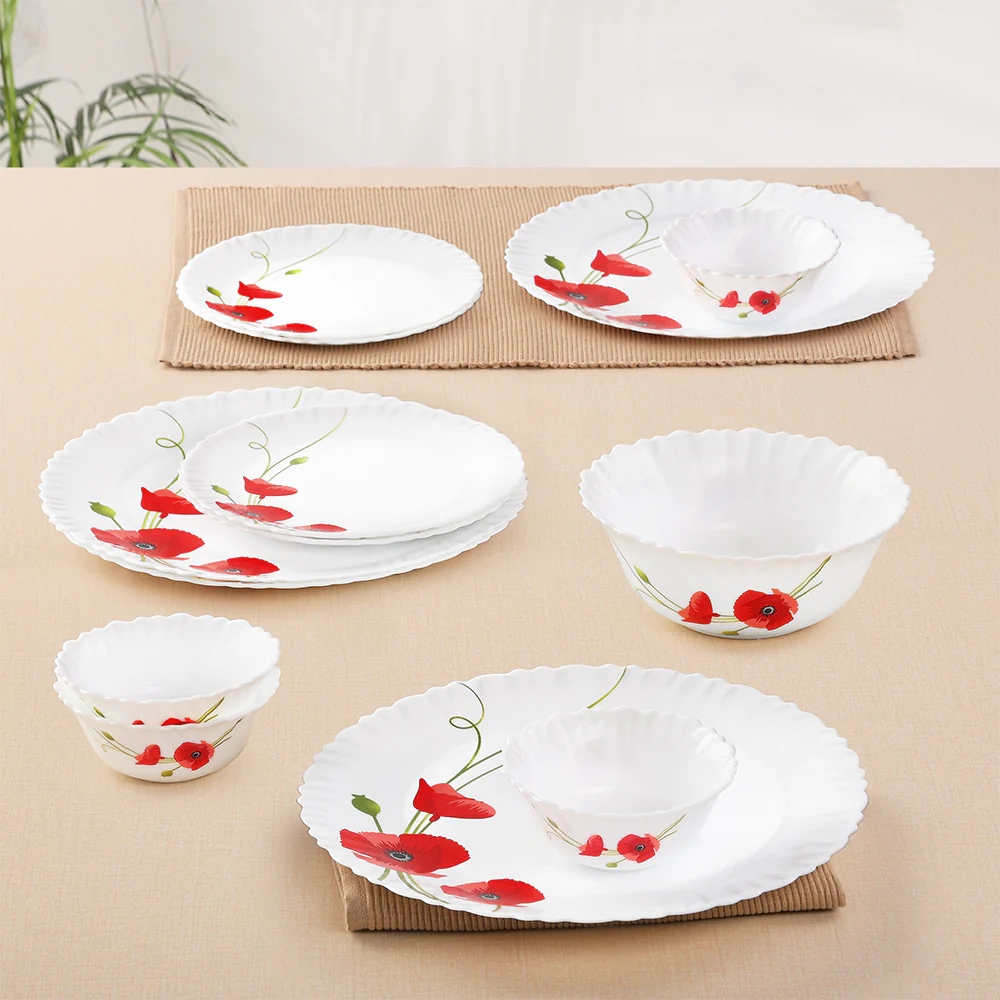Larah Red Carnation Dinner Set, 13 pc - Image 2