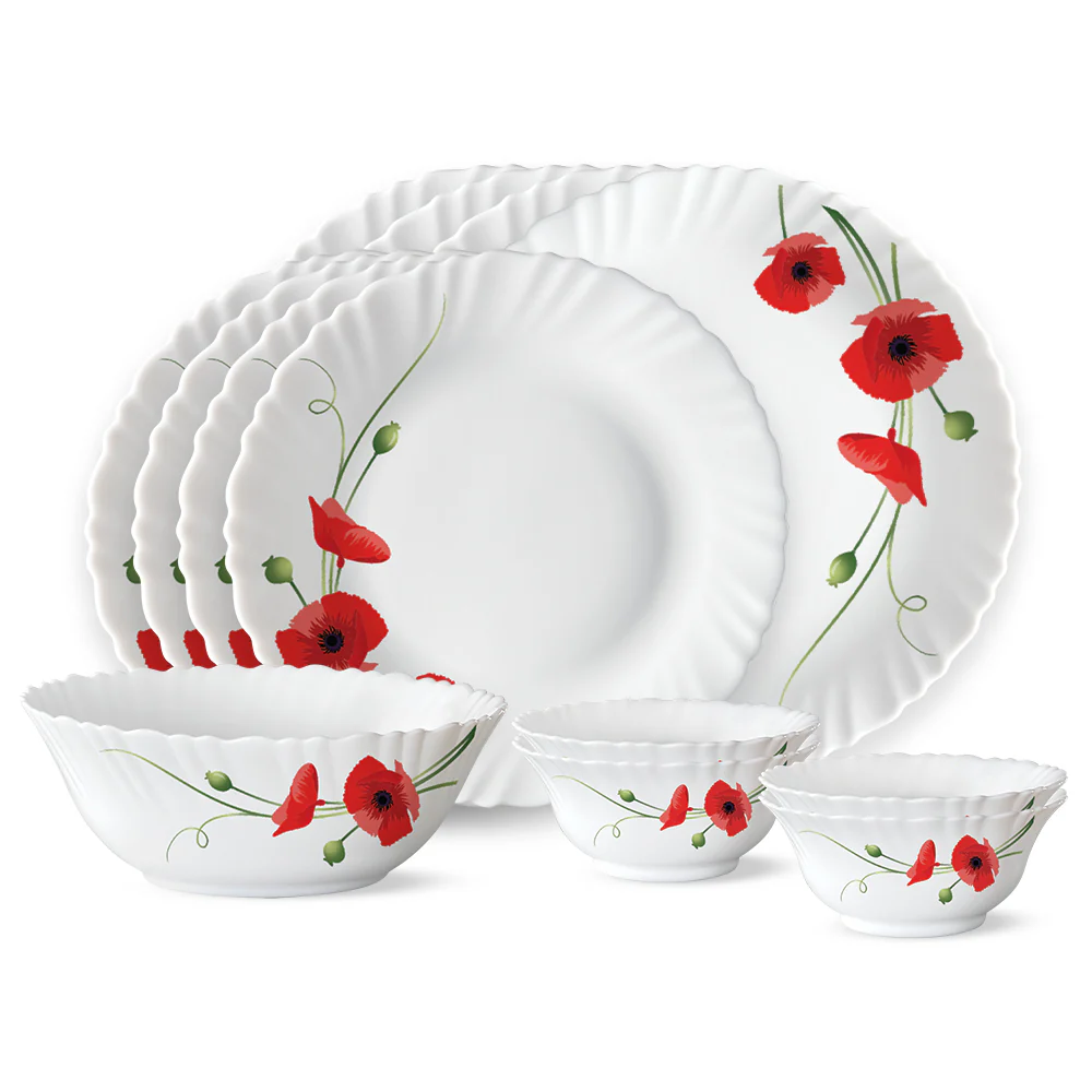 Larah Red Carnation Dinner Set, 13 pc - Image 3