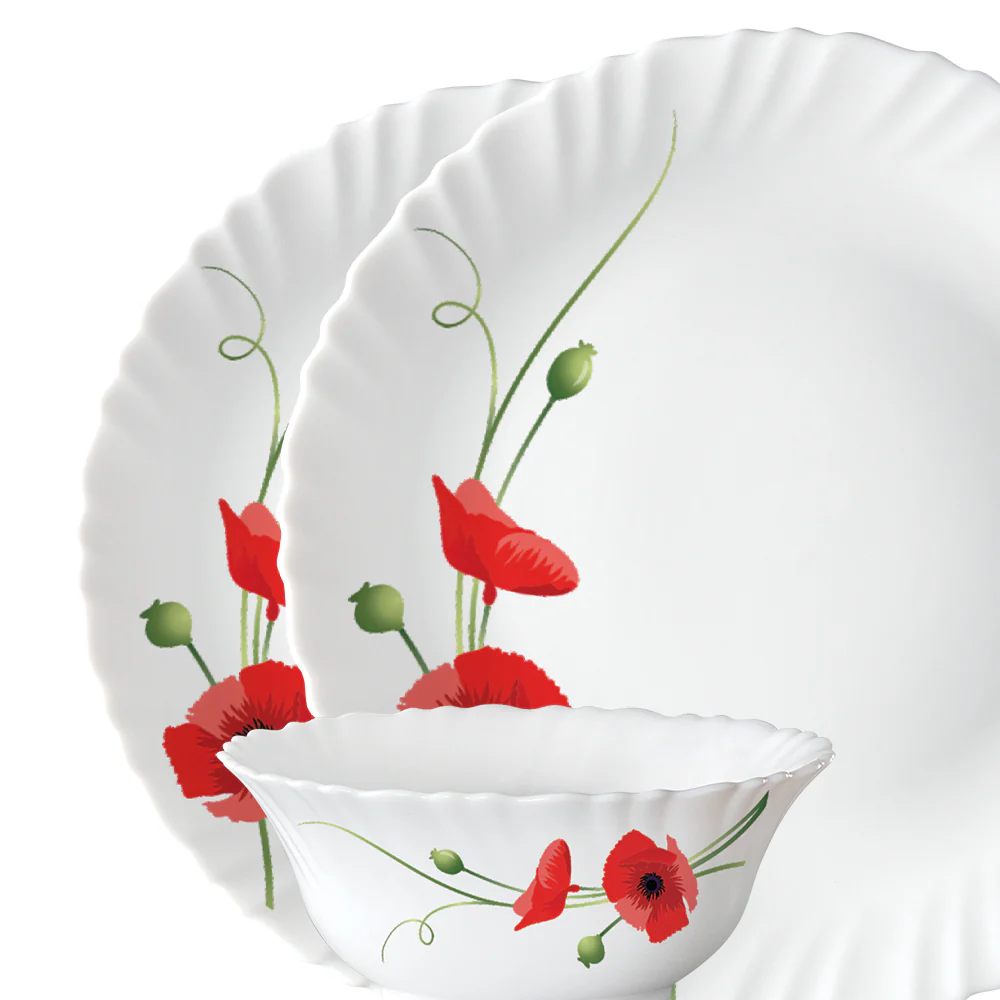 Larah Red Carnation Dinner Set, 13 pc - Image 5