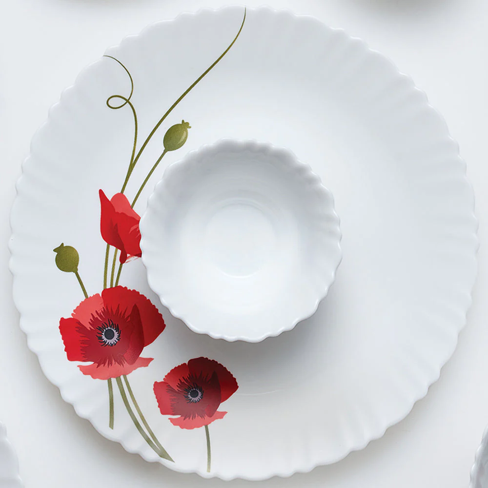 Larah Red Carnation Dinner Set, 21 pc - Image 2