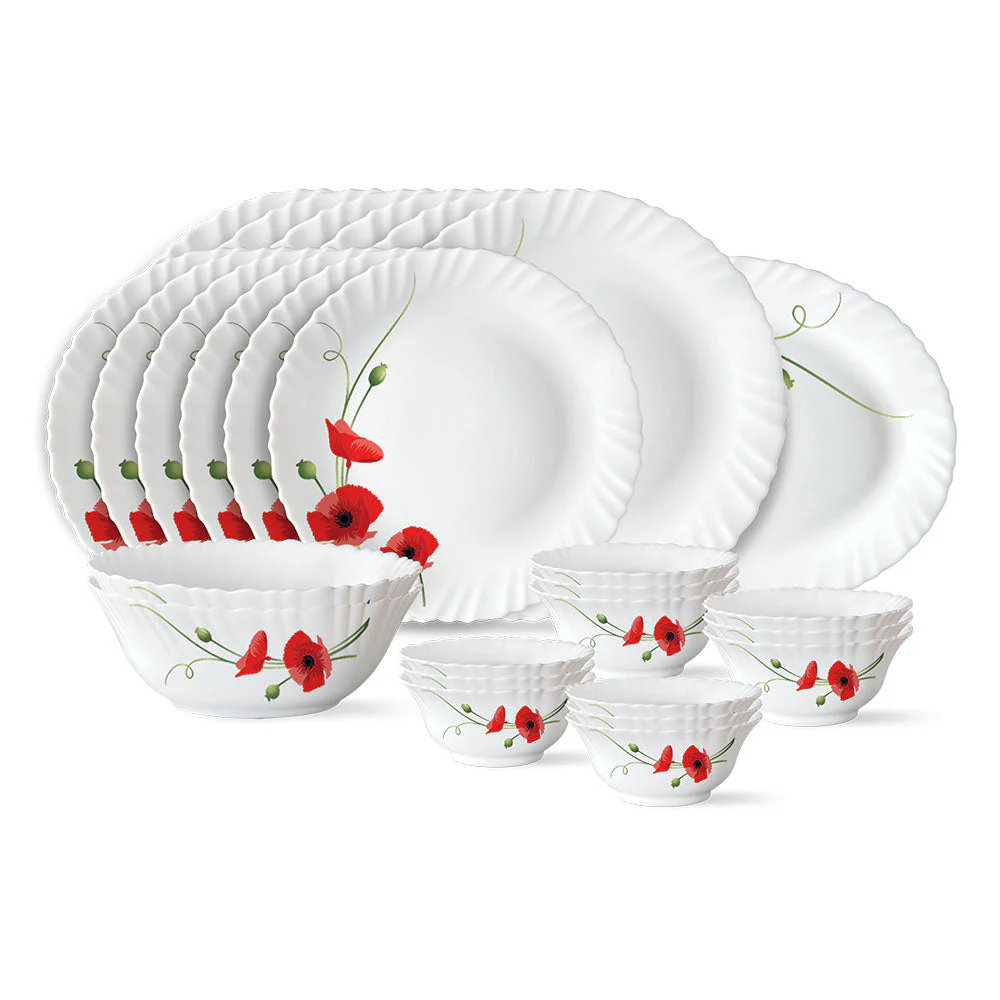 Larah Red Carnation Dinner Set, 63 pc - Image 2