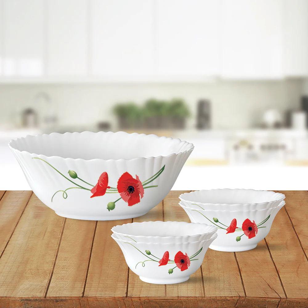 Larah Red Carnation Pudding Set, 5 pc