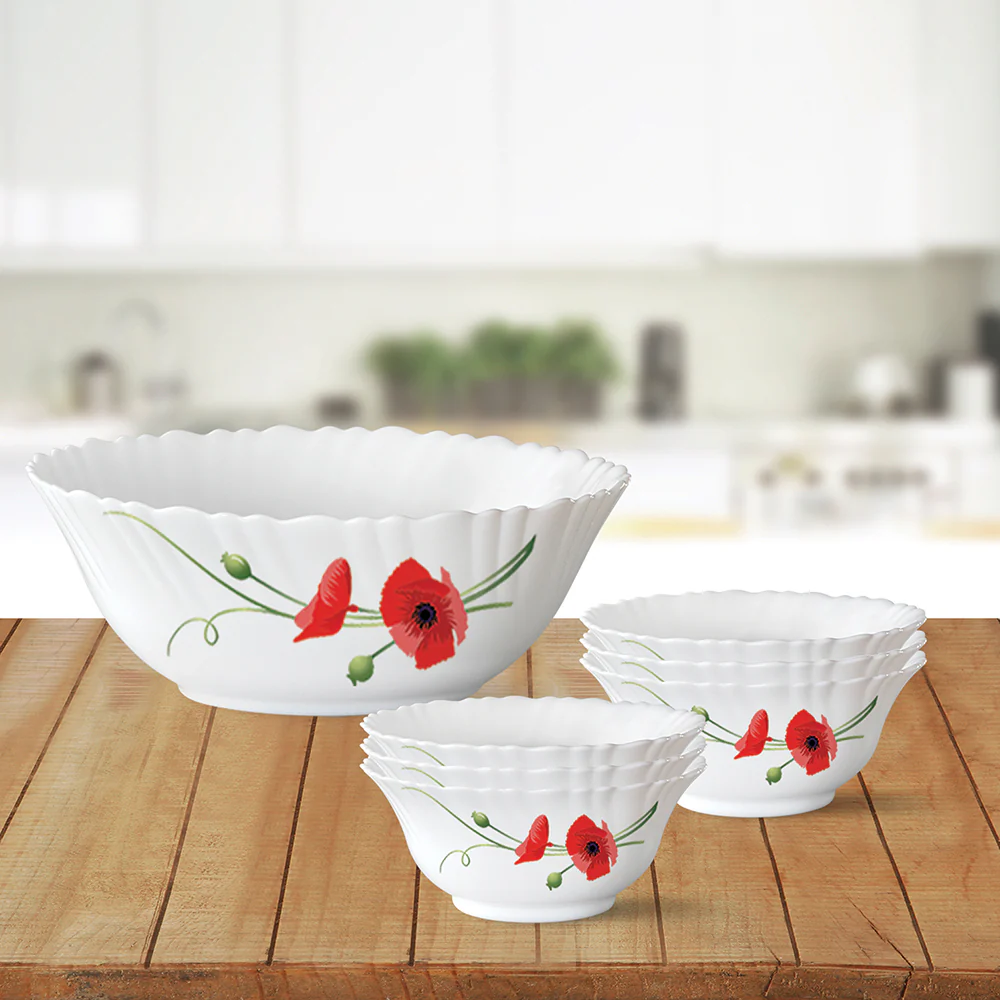 Larah Red Carnation Pudding Set, 7 pc (Small)