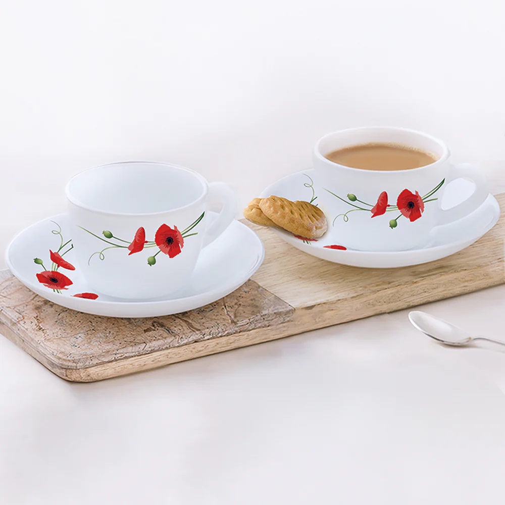 Larah Carnation Tea Set, Red - Image 4