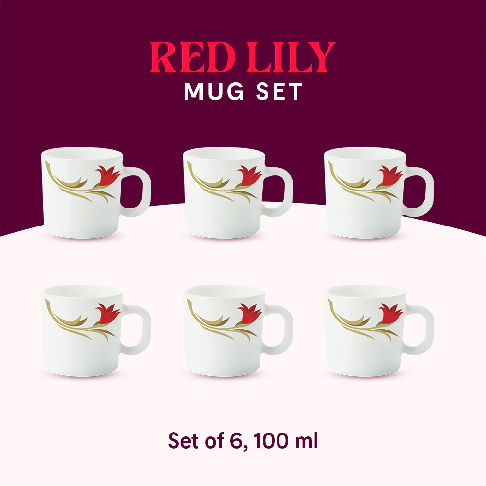 Larah Red Lily Mug Set - Image 10