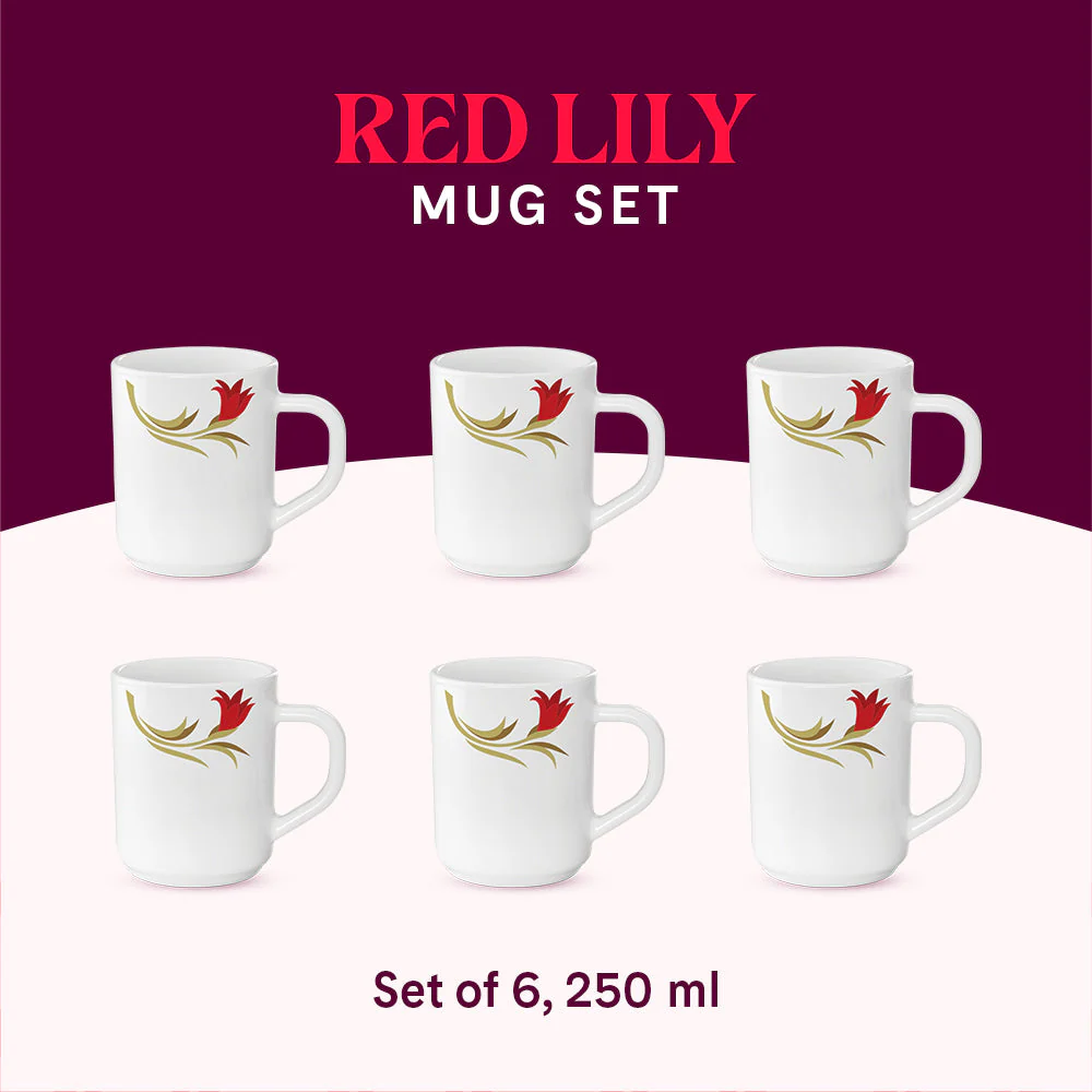 Larah Red Lily Mug Set - Image 16